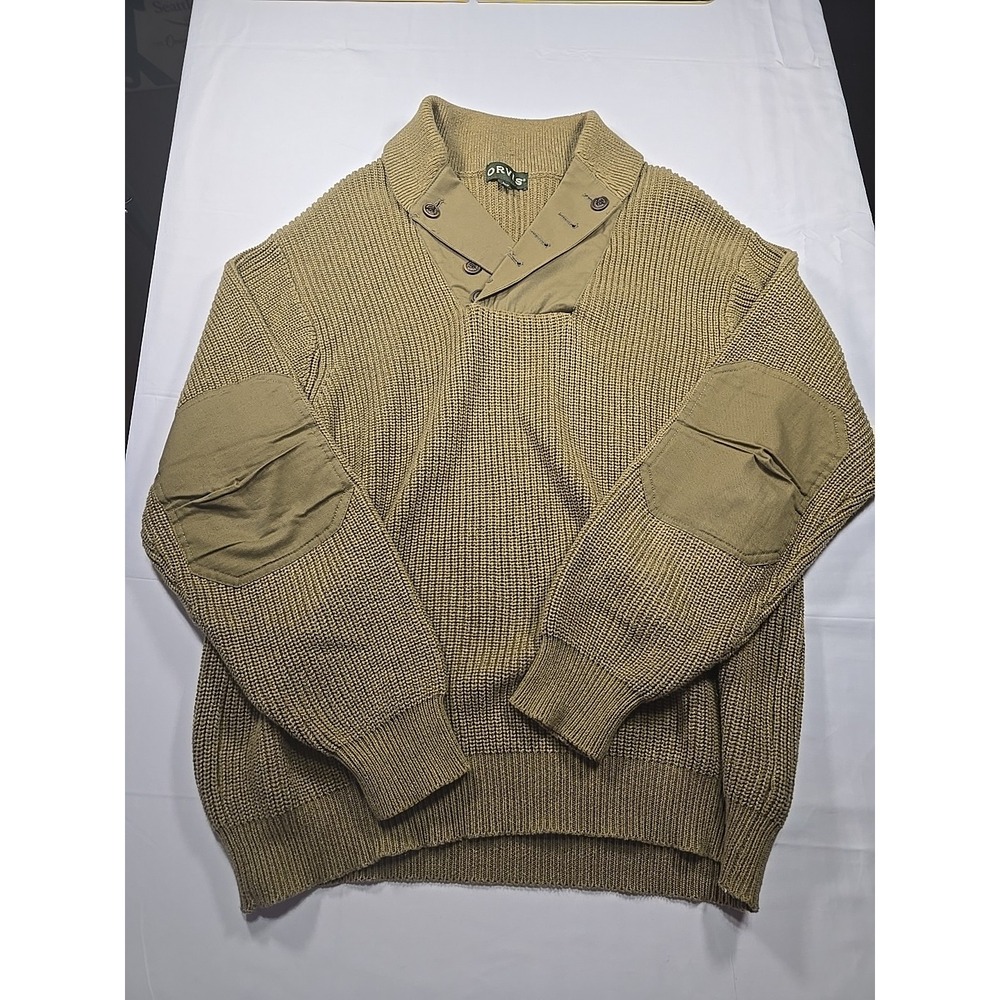 Vintage Orvis Cable Knit Mock Neck Sweater Fisherman Men's Large